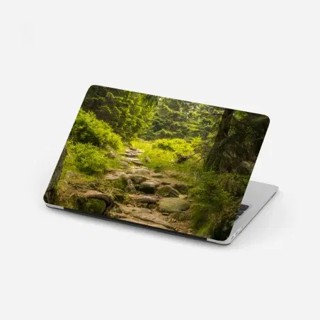 Adesivo per laptop sentiero roccioso nel bosco • Wallissimo®