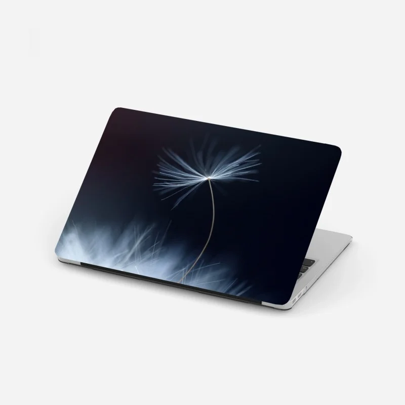 Adesivo per laptop soffione sospeso su sfondo blu