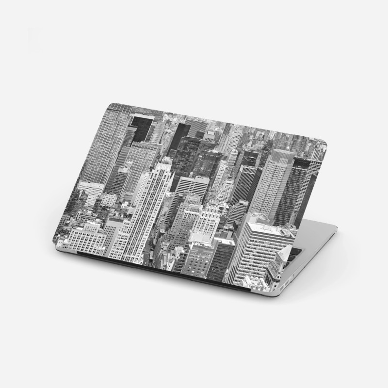 Adesivo per laptop skyline iconico di New York in bianco e nero