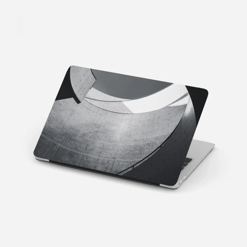 Adesivo per laptop curve di cemento: eleganza architettonica minimal