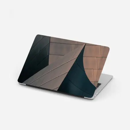Adesivo per laptop curve e superfici metalliche astratte • Wallissimo®