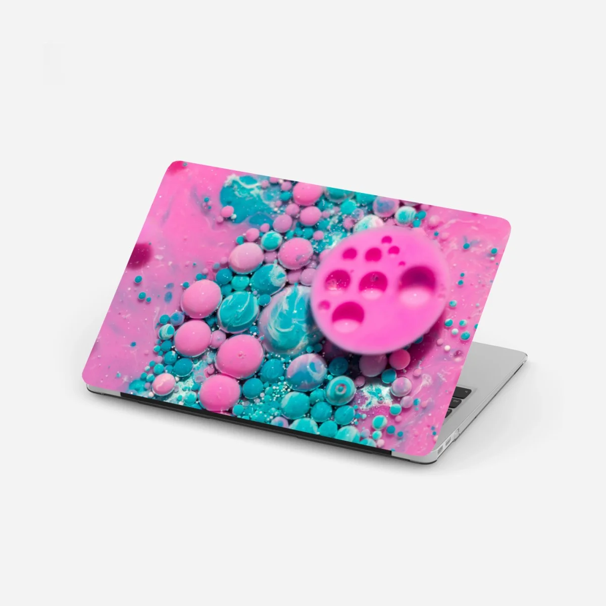 Adesivo per laptop motivo marmorizzato rosa e turchese • Wallissimo® Adesivo per laptop motivo marmorizzato rosa e turchese • Wallissimo®