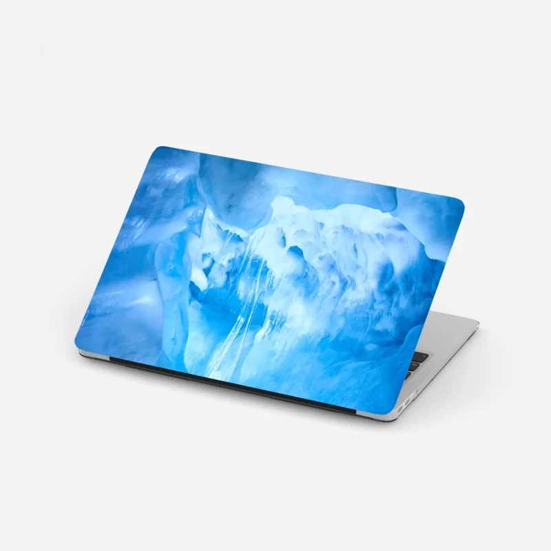 Adesivo per laptop grotta di ghiaccio blu: paesaggio sotterraneo