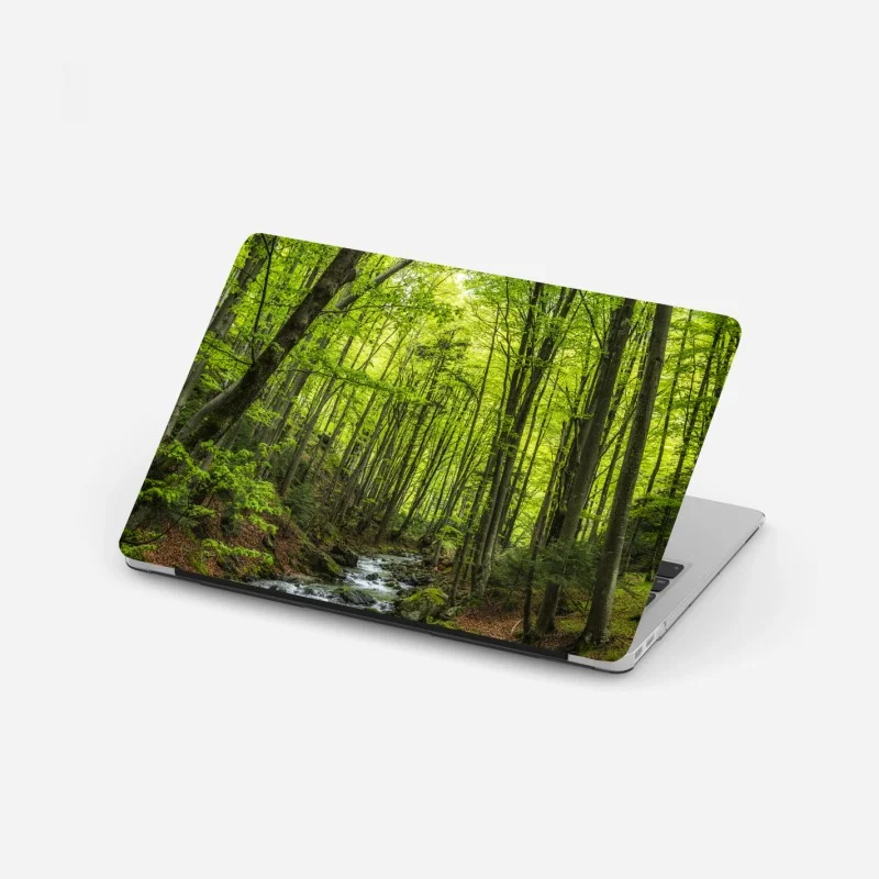 Adesivo per laptop torrente nel bosco primaverile