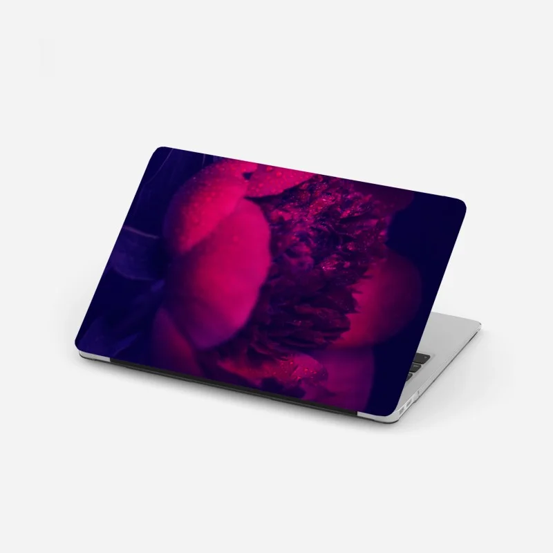 Adesivo per laptop peonia notturna con rugiada