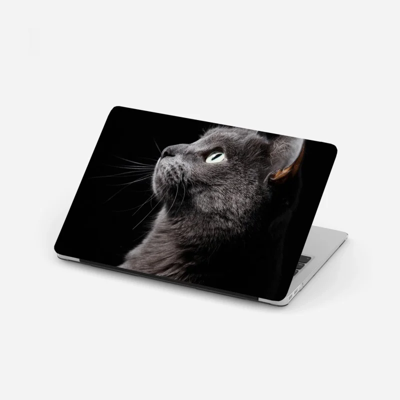 Adesivo per laptop ritratto etereo di gatto grigio