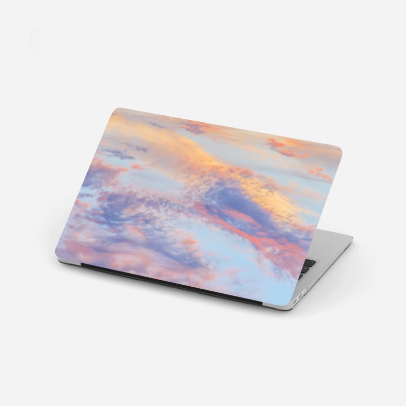 Adesivo per laptop cielo pastello all'alba dorata