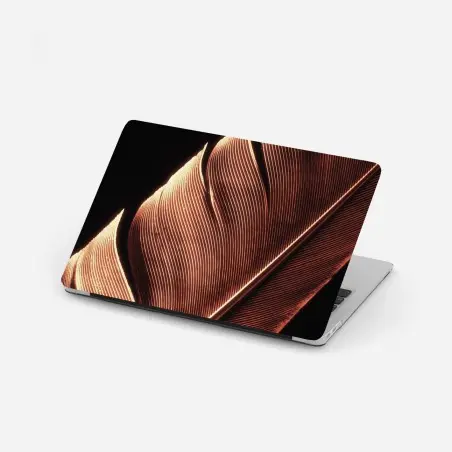 Adesivo per laptop dettaglio di piuma in bianco e nero • Wallissimo®