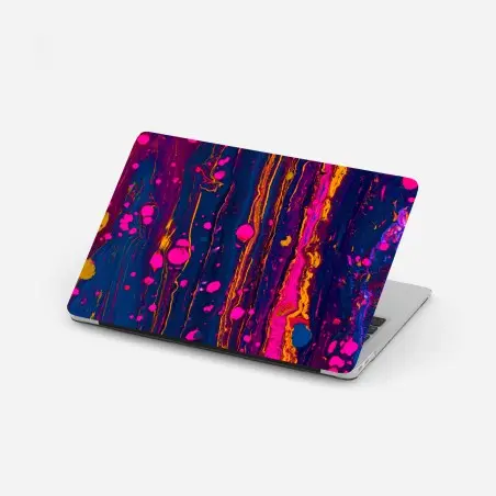 Adesivo per laptop marmo psichedelico fucsia su blu profondo • Wallissimo®