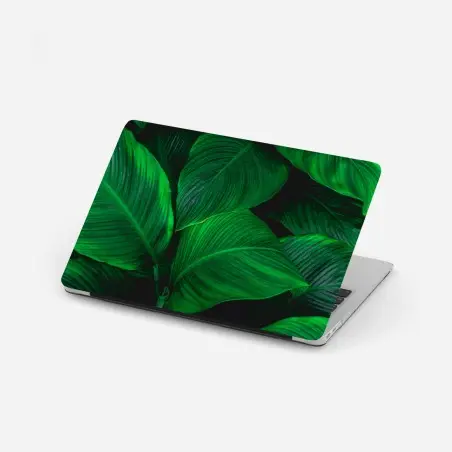 Adesivo per laptop oasi verde: foglie tropicali in primo piano • Wallissimo®