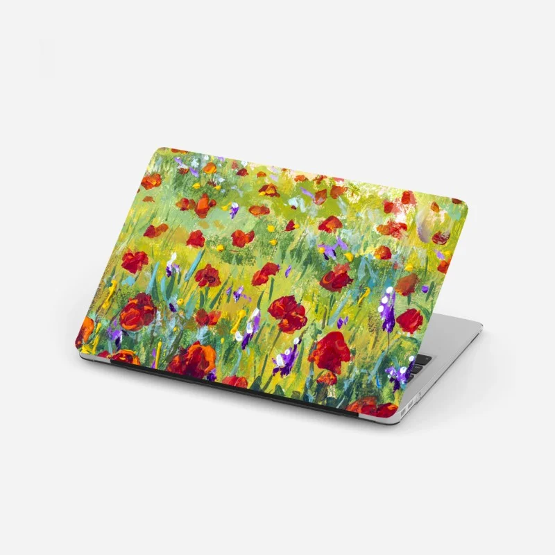 Adesivo per laptop campo di papaveri impressionista