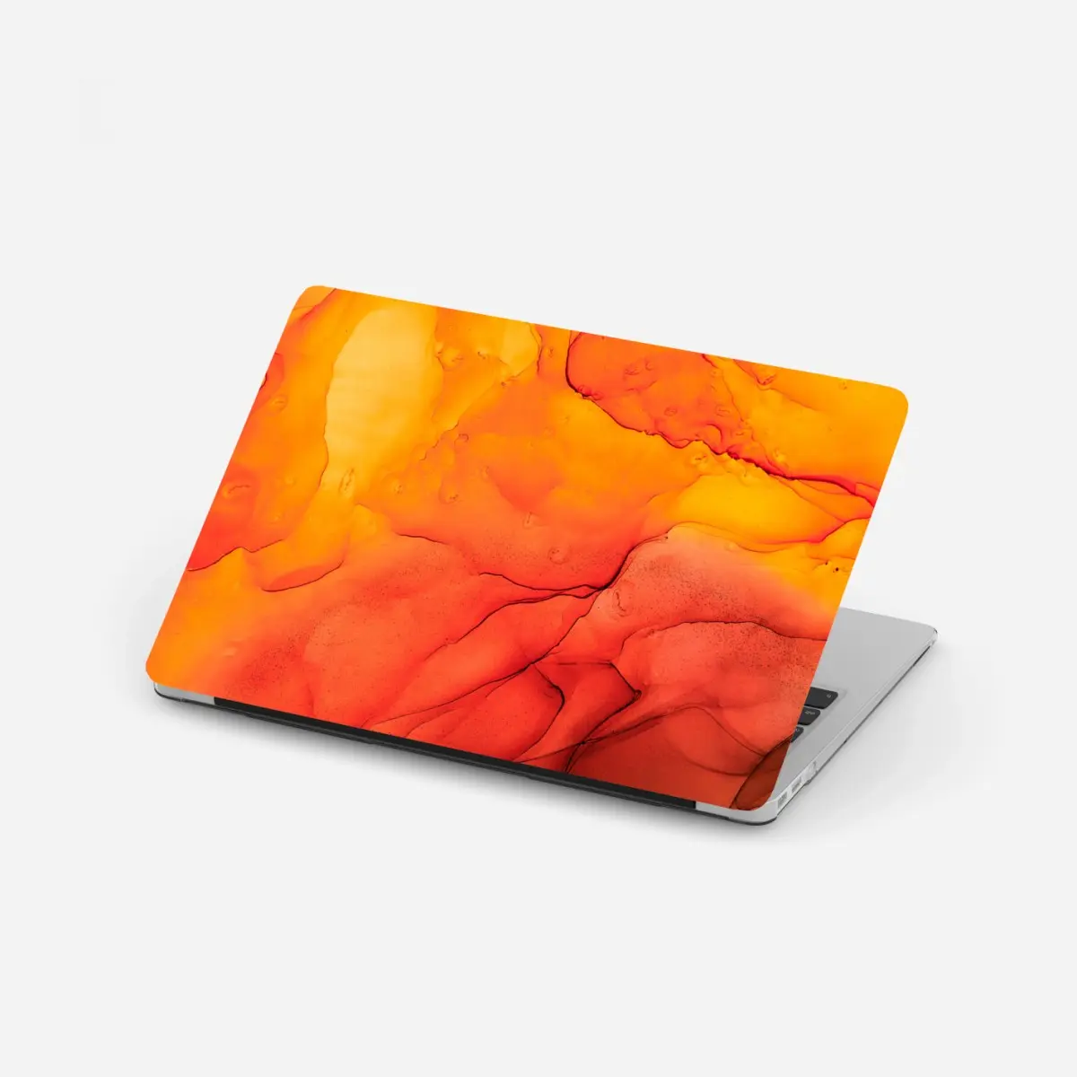 Adesivo per laptop esplosione arancione inchiostro alcolico astratto • Wallissimo® Adesivo per laptop esplosione arancione inchiostro alcolico astratto • Wallissimo®
