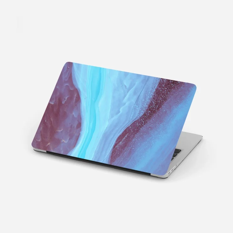 Adesivo per laptop marmo etereo blu e rosa