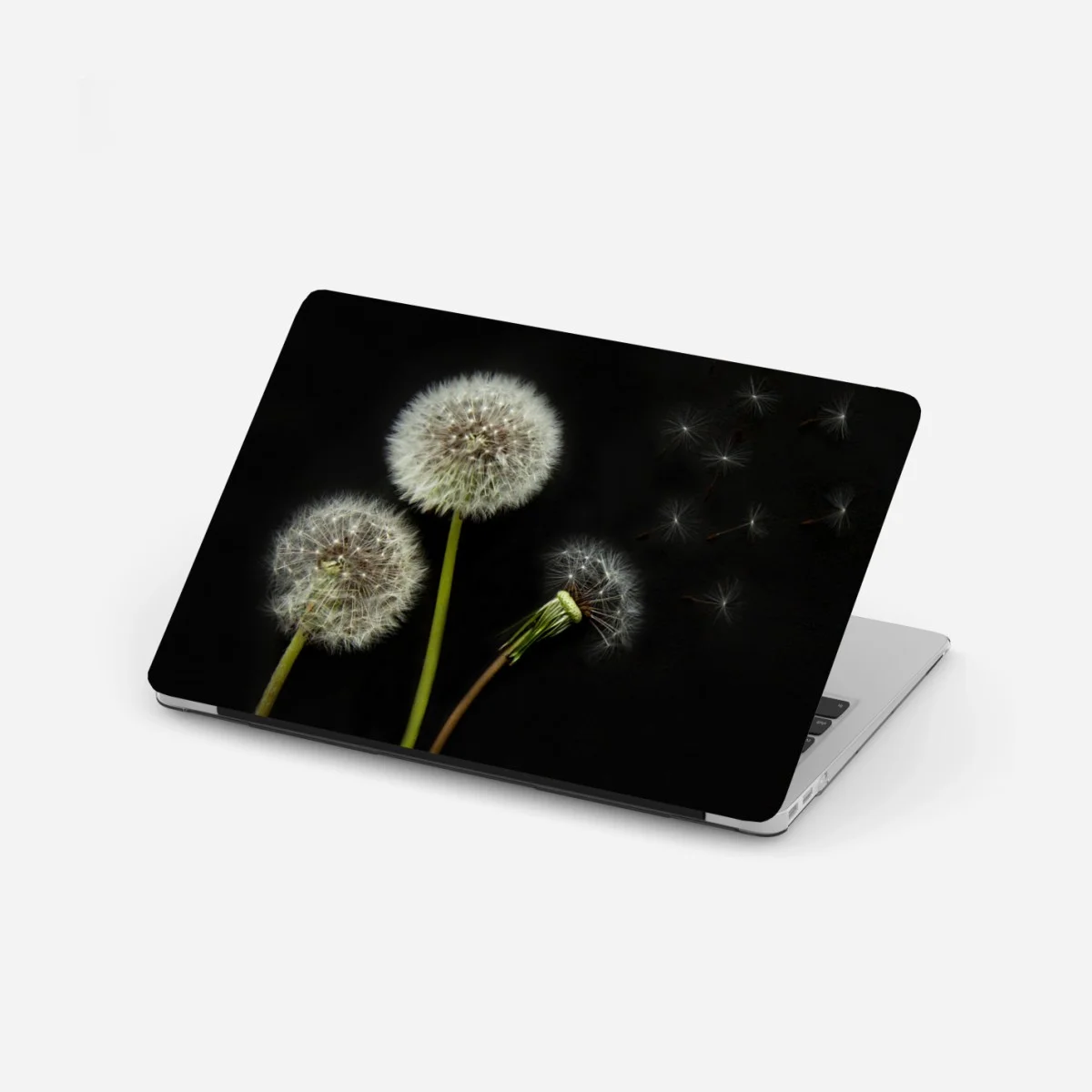 Adesivo per laptop soffioni sospesi su sfondo nero • Wallissimo® Adesivo per laptop soffioni sospesi su sfondo nero • Wallissimo®