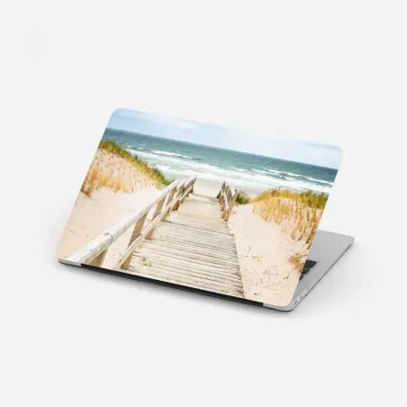 Adesivo per laptop passerella verso il mare di Sylt • Wallissimo®