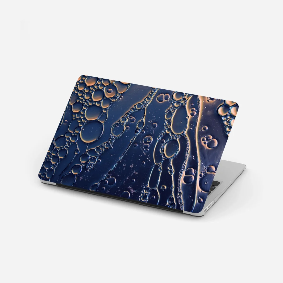 Adesivo per laptop astrazione di bolle dorate su sfondo blu • Wallissimo® Adesivo per laptop astrazione di bolle dorate su sfondo blu • Wallissimo®