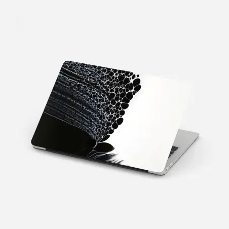 Adesivo per laptop danza di bolle in bianco e nero • Wallissimo®