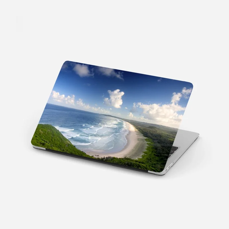 Adesivo per laptop panorama costiero di Byron Bay