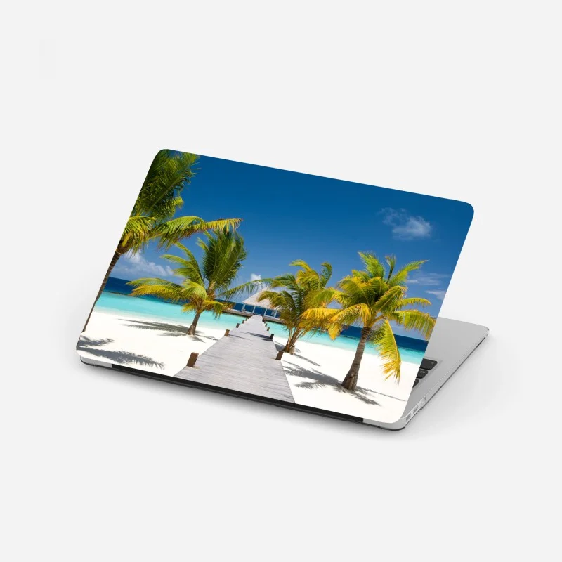 Adesivo per laptop passerella verso il mare turchese