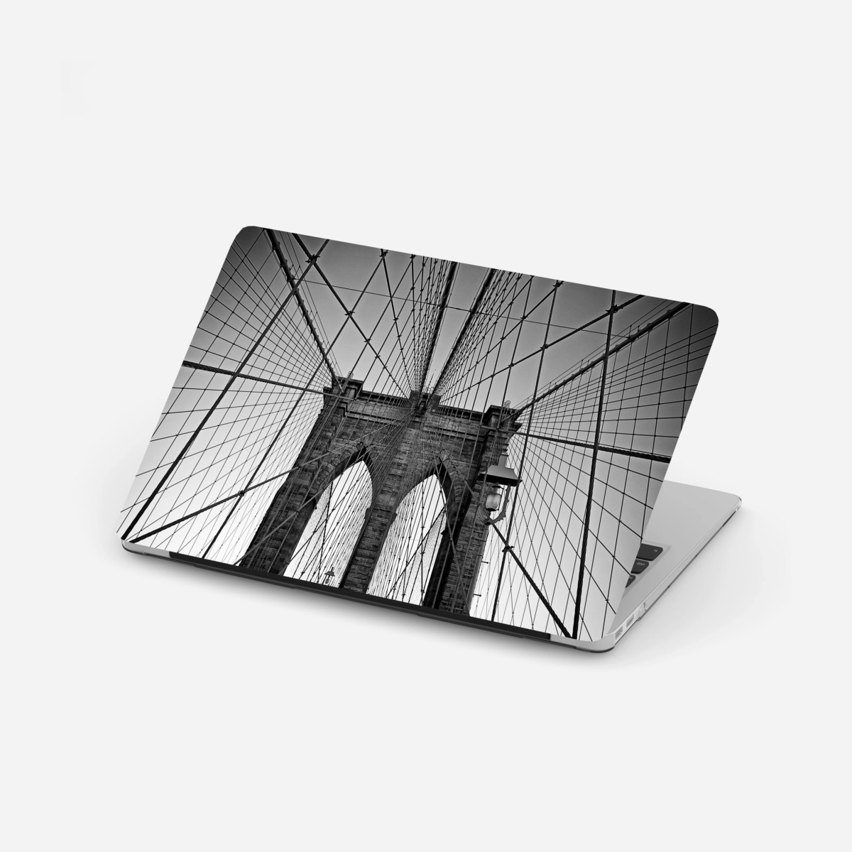 Adesivo per laptop vista geometrica del ponte di Brooklyn • Wallissimo®