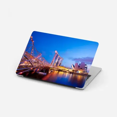 Adesivo per laptop notte luminosa a Marina Bay Sands • Wallissimo®