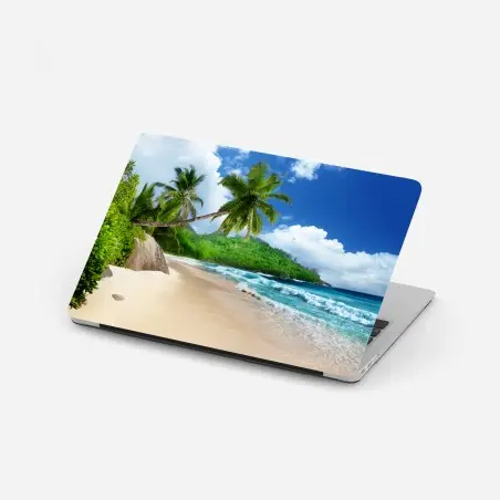 Adesivo per laptop paradiso tropicale a Mahe, Seychelles • Wallissimo®