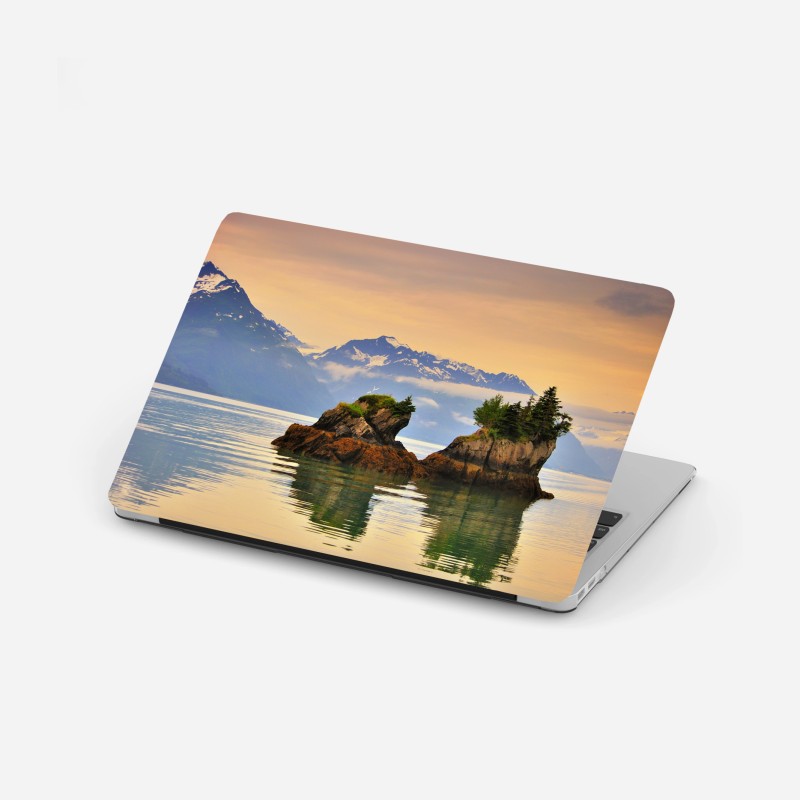 Adesivo per laptop riflessi di isolotti al tramonto