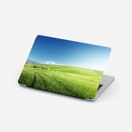 Adesivo per laptop colline verdi e cielo sereno • Wallissimo®
