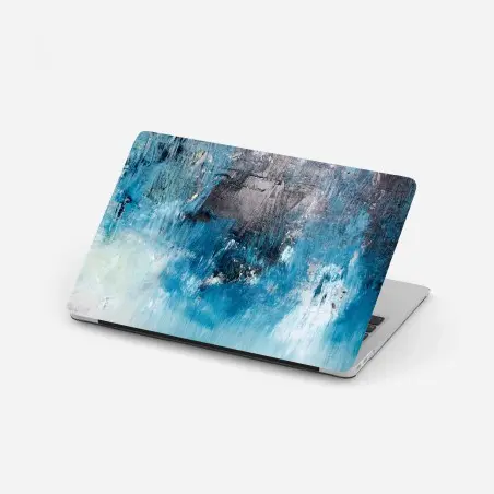 Adesivo per laptop marea astratta in blu profondo • Wallissimo®