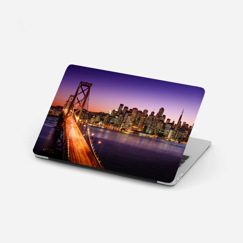 Adesivo per laptop tramonto su San Francisco e Bay Bridge