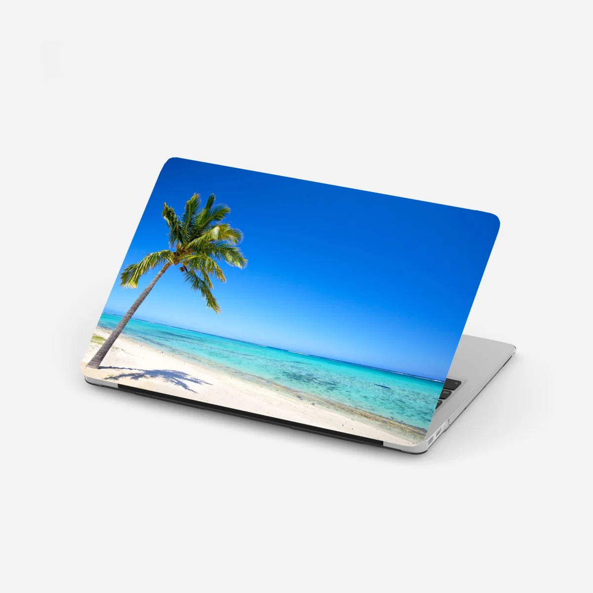 Adesivo per laptop oasi tropicale palma e mare turchese • Wallissimo® Adesivo per laptop oasi tropicale palma e mare turchese • Wallissimo®