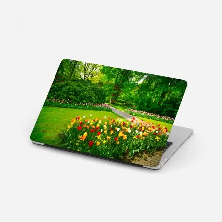 Adesivo per laptop paesaggio di tulipani a Keukenhof • Wallissimo®