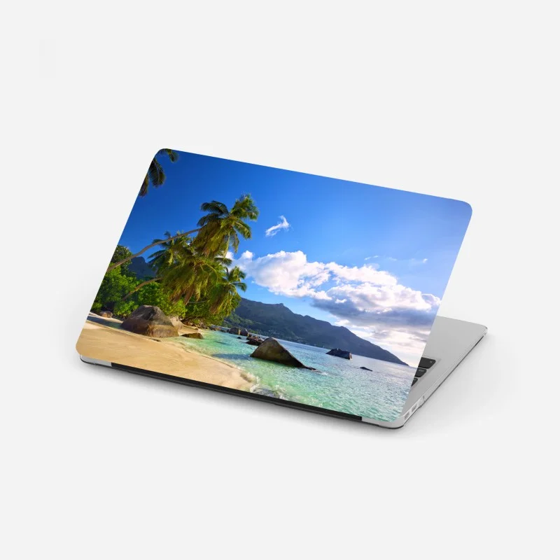 Adesivo per laptop baia tropicale a Mahé, Seychelles