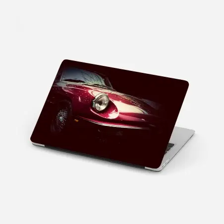 Adesivo per laptop eleganza retrò: dettaglio di auto d'epoca rossa • Wallissimo®
