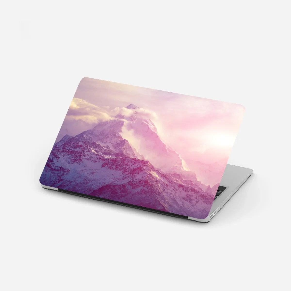Adesivo per laptop montagna rosa al crepuscolo • Wallissimo® Adesivo per laptop montagna rosa al crepuscolo • Wallissimo®