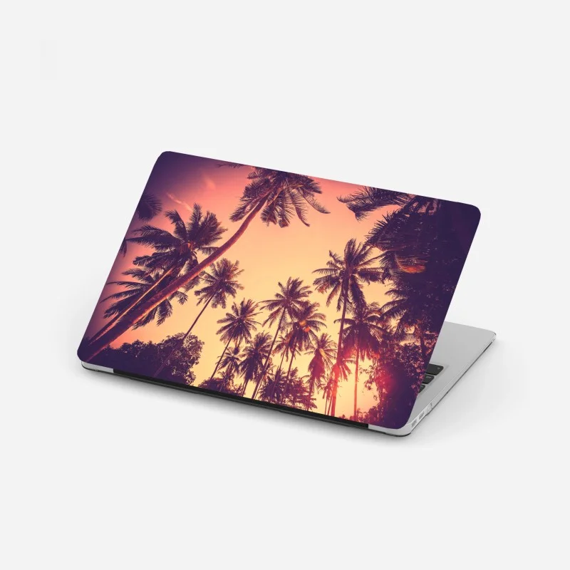 Adesivo per laptop tramonto tropicale tra le palme