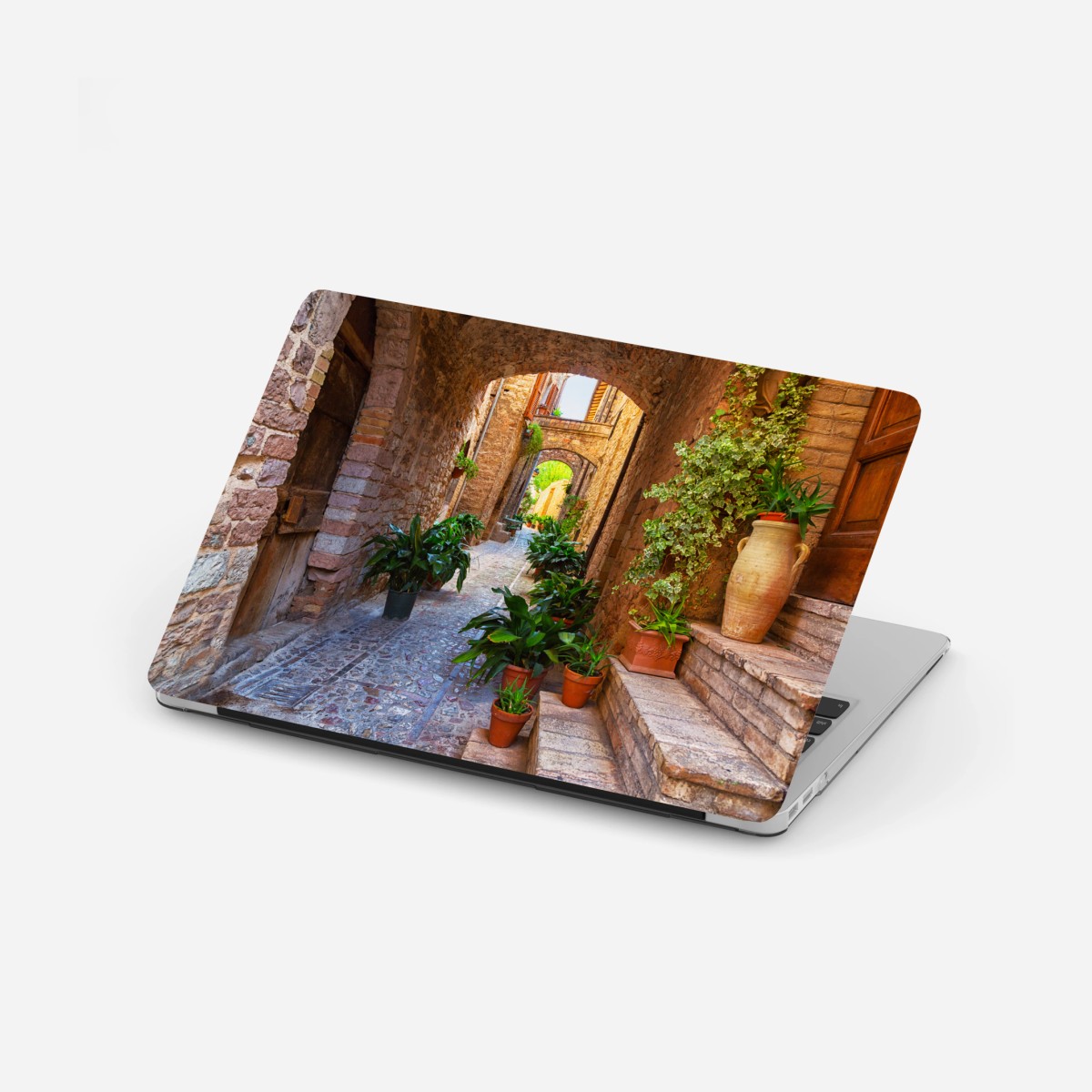Adesivo per laptop angolo fiorito a Spello, Umbria • Wallissimo®