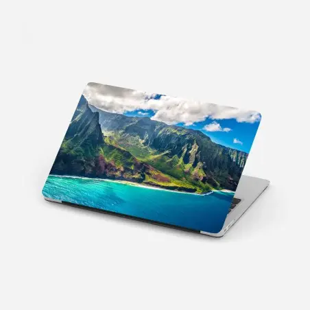 Adesivo per laptop panorama costiero della Na Pali, Kauai • Wallissimo®