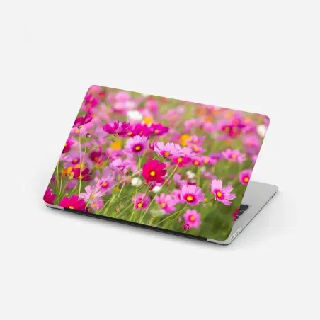 Adesivo per laptop campo di cosmee rosa • Wallissimo®