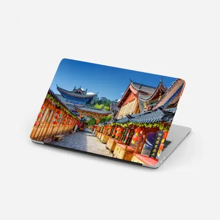 Adesivo per laptop lanterne rosse nella città vecchia di Lijiang • Wallissimo®