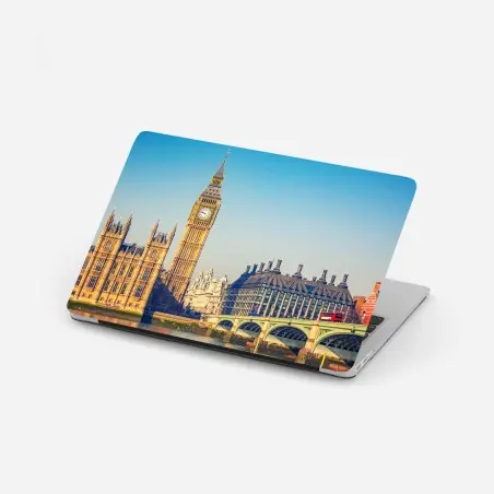 Adesivo per laptop tramonto su Westminster e Big Ben a Londra • Wallissimo®