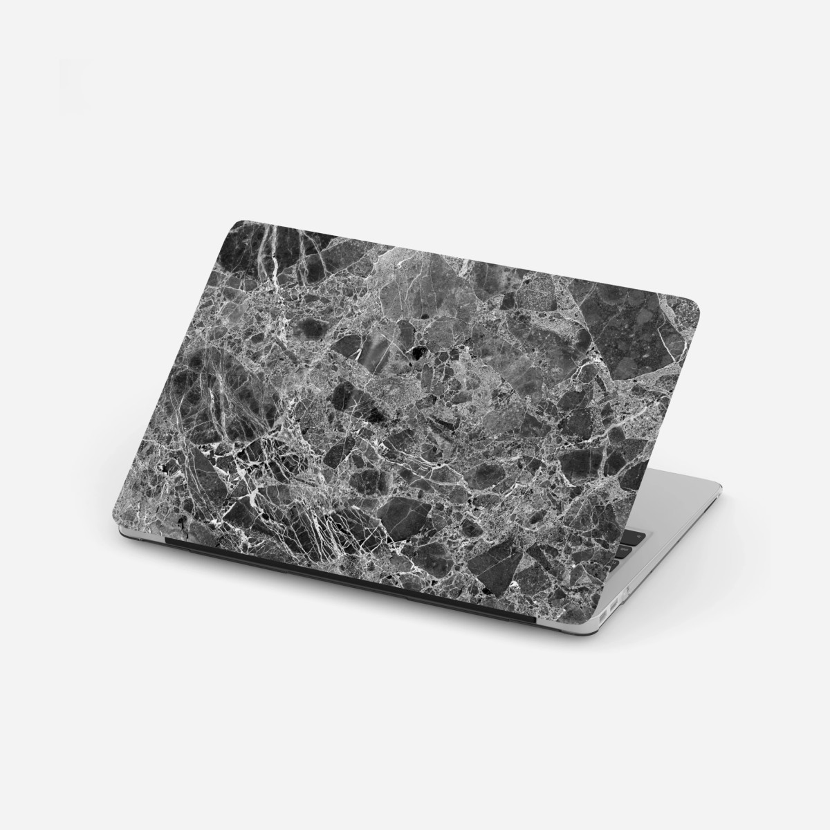 Adesivo per laptop marmo nero con venature naturali • Wallissimo®