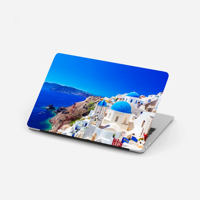 Adesivo per laptop sogno mediterraneo a Santorini