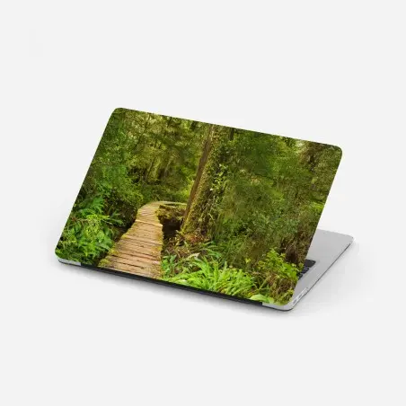 Adesivo per laptop sentiero nel cuore della foresta pluviale • Wallissimo®