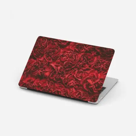 Adesivo per laptop eleganza di garofani rossi retrò • Wallissimo®