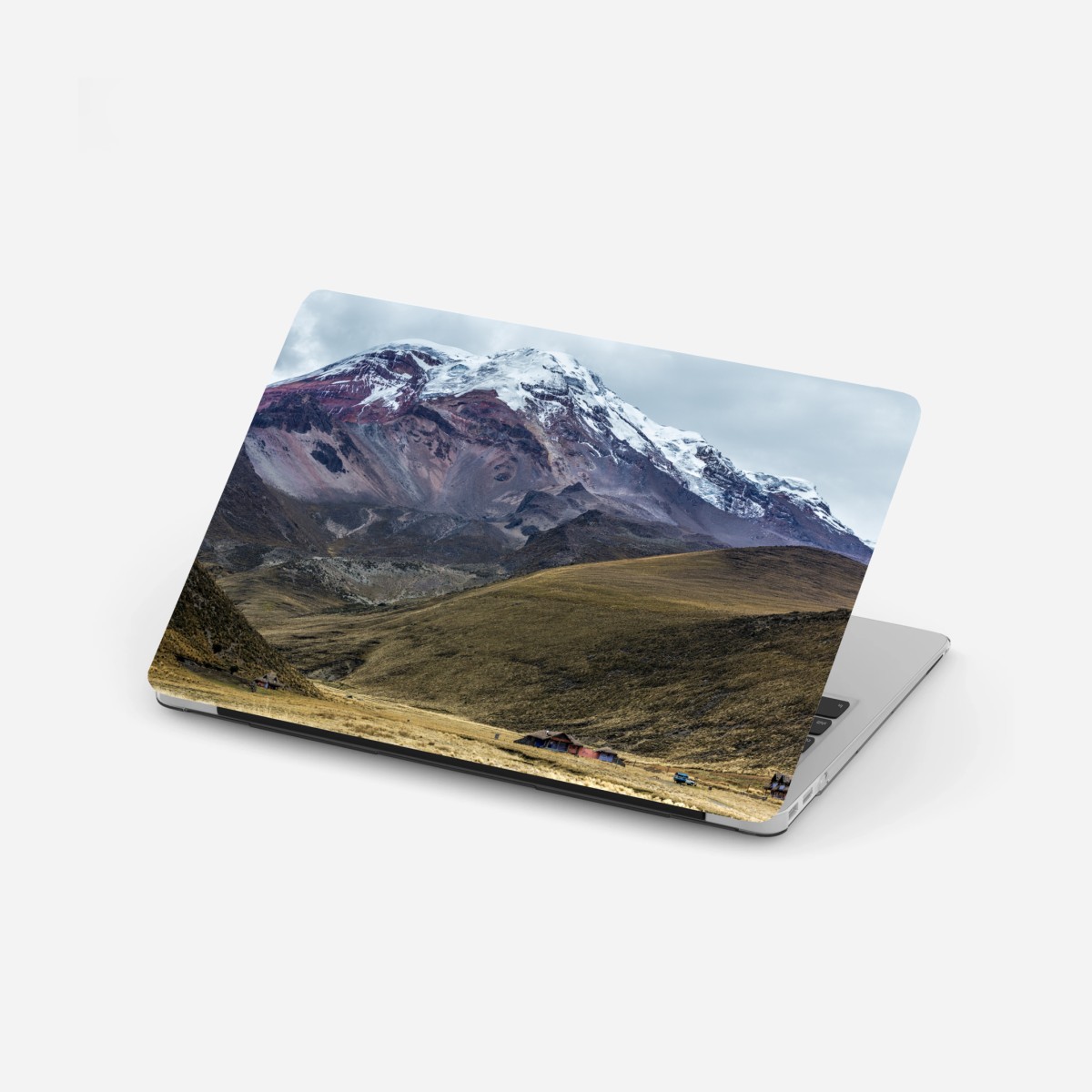 Adesivo per laptop paesaggio montano con vette innevate • Wallissimo®