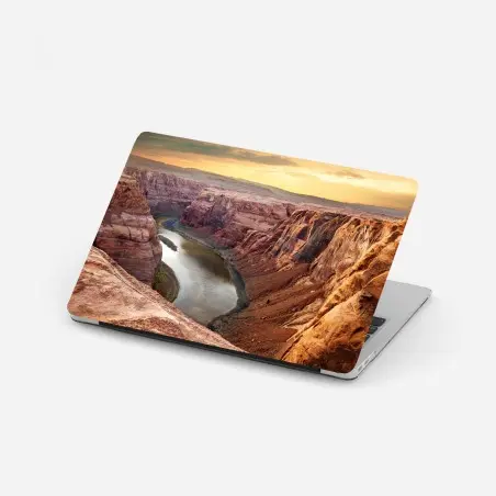 Adesivo per laptop panoramica del Horseshoe Bend sul fiume Colorado al tramonto • Wallissimo®