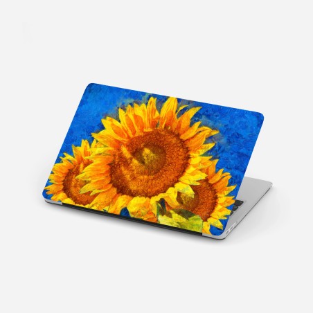Adesivo per laptop girasoli vibranti in stile post-impressionista • Wallissimo®