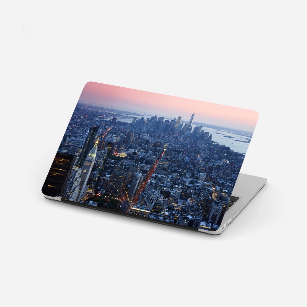 Adesivo per laptop tramonto su Manhattan: vista aerea del centro • Wallissimo®