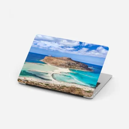 Adesivo per laptop laguna turchese e costa rocciosa • Wallissimo®